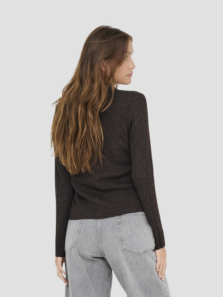 ONLTHEA LS BUTTON POLO CARDIGAN KNT 15353029 CHOCOLATE TORTE ONLY 