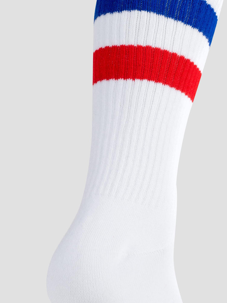 CREW SOCKS GRO1015 WHI BLU RED GROOVE 