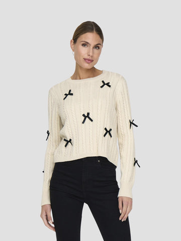 JDYBOW L/S ONECK CABLE PULLOVER KNT NOOS 15344549 BIRCH JACQUELINE DE YONG 