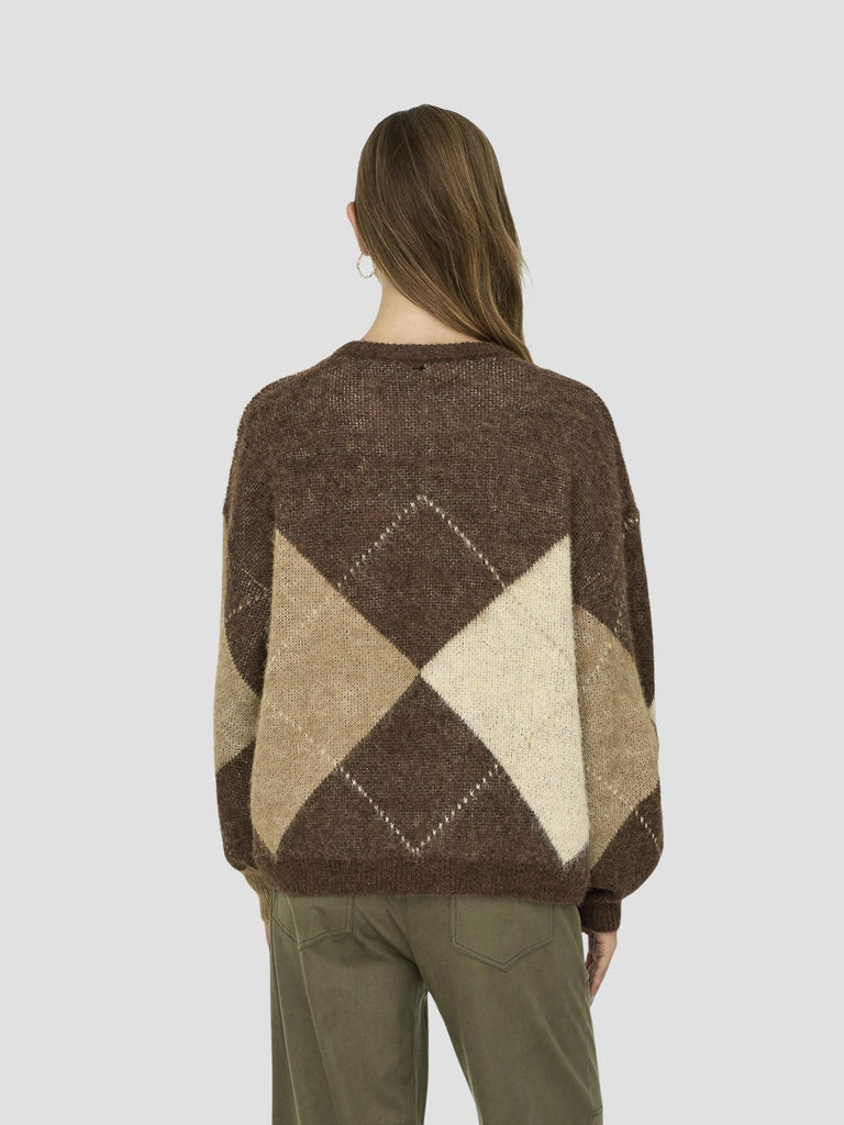 ONLNOEME LIFE LS JQ O-NECK NCA KNT 15353226 CHESTNUT ONLY 