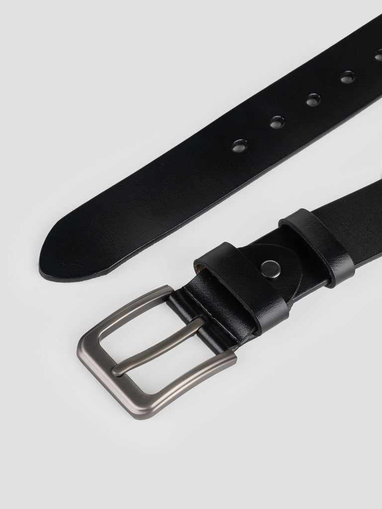 LEATHER BELT 3.7 GRO4003 BLACK GROOVE 