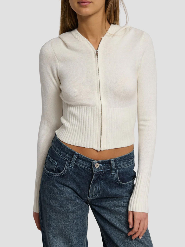 CARDIGAN CON ZIP POPPY-NEW OFFWHITE SUITE BENEDICT 