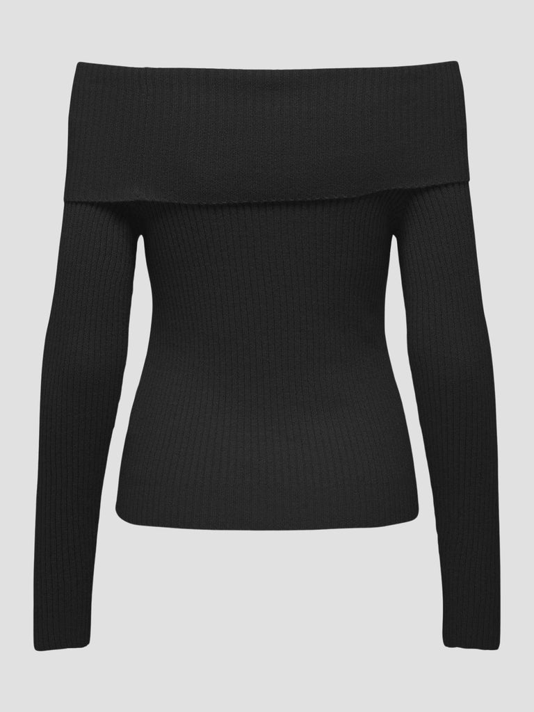 ONLKATIA LS OFF SHOULDER KNT NOOS 15311830 BLACK ONLY 