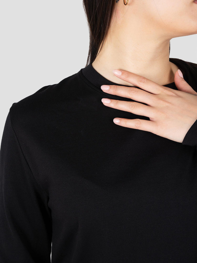 GIROCOLLO BASICA MANICA LUNGA COTONE AMERICANO BARL112W NERO GROOVE 