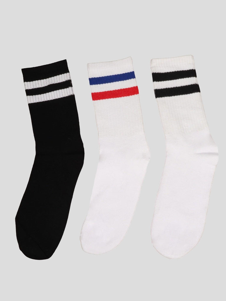 TENNIS BANDE 3 PAIA PACK GRO1001 NERO BIANCO GROOVE 