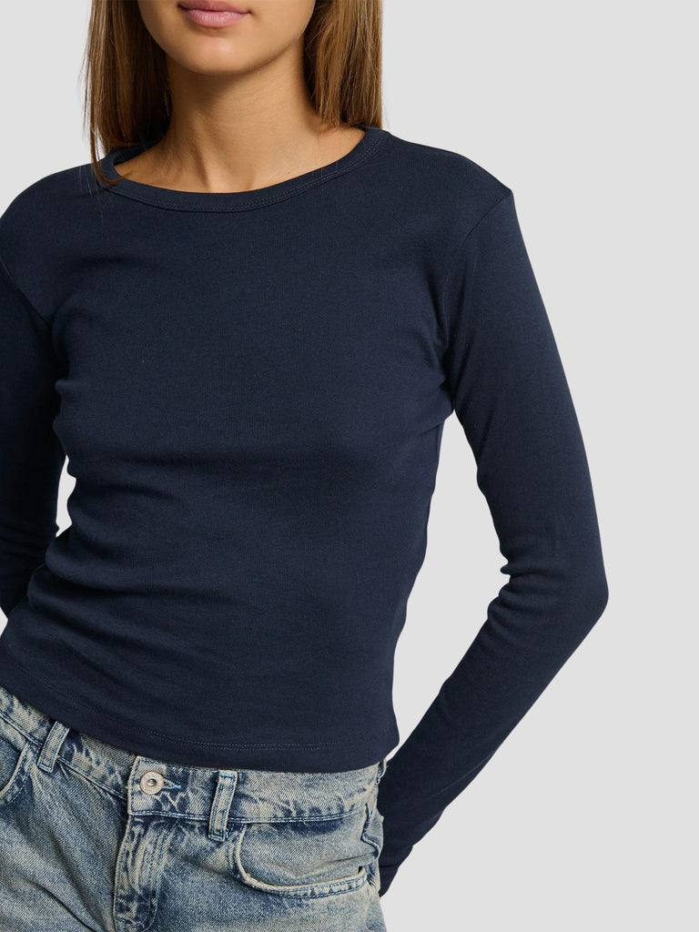 T-SHIRT BASIC MANICHE LUNGHE GRILLINO252 DK NAVY SUITE BENEDICT 