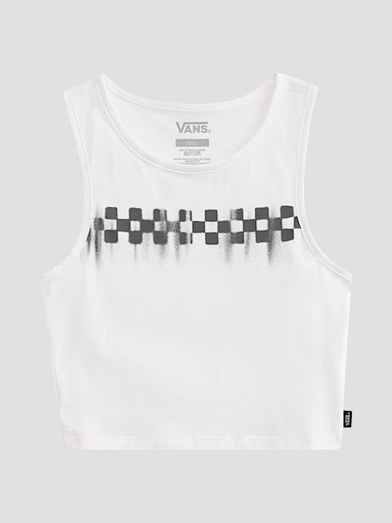 CHECK WASH FITTED CROP TANK VN000MC0 WHT1 VANS 