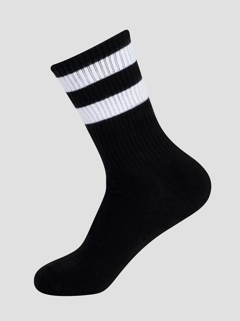 CREW SOCKS GRO1015 BLACK WHITE GROOVE 