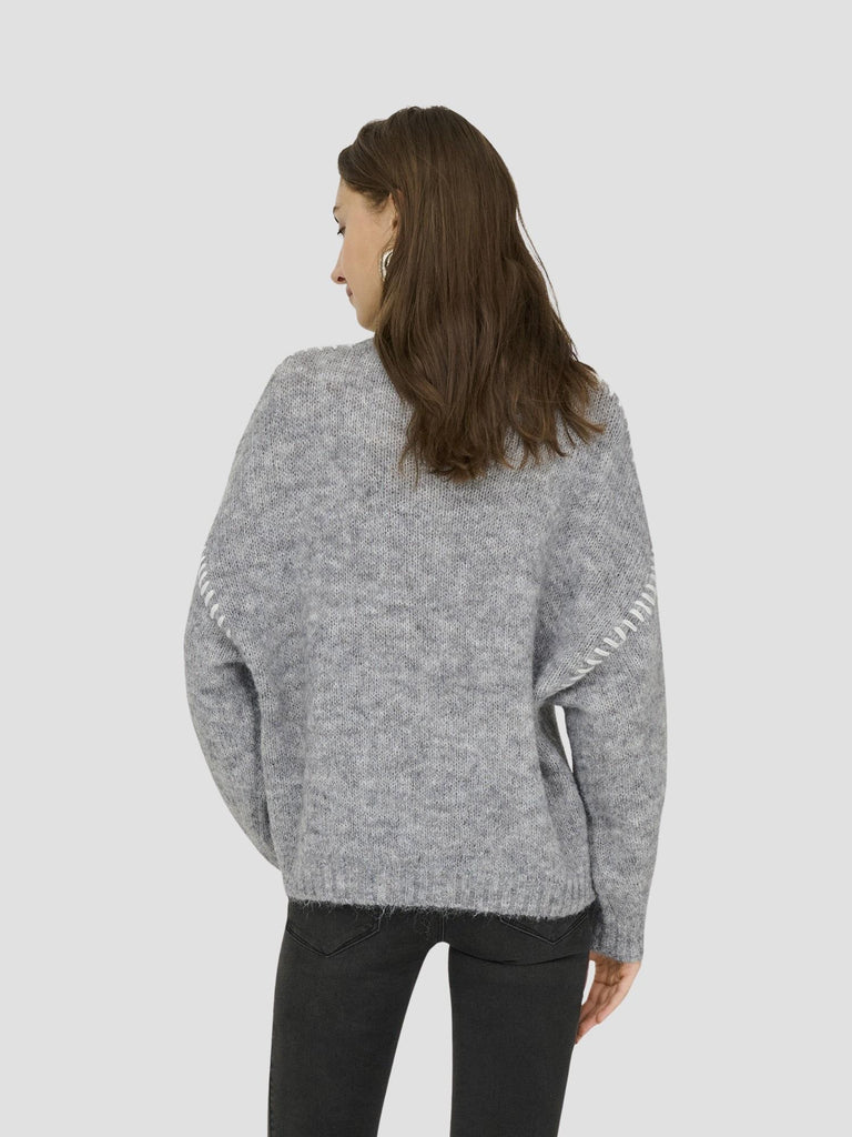 JDYZOEY LIFE L/S ON STITCH PULL KNT NOOS 15336758 LIGHT GREY MELANGE JACQUELINE DE YONG 