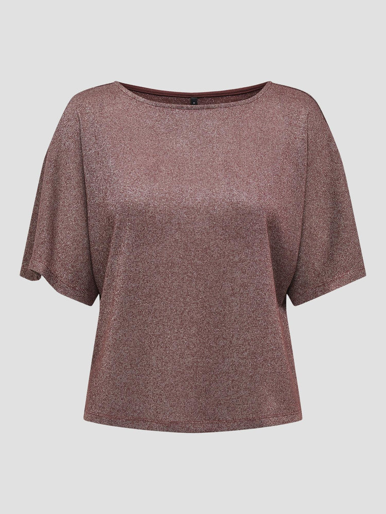 ONLAMBER LIFE S/S O-NECK SHINE TOP JRS 15343484 SABLE ONLY 