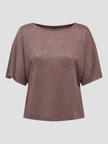 ONLAMBER LIFE S/S O-NECK SHINE TOP JRS 15343484 SABLE ONLY 