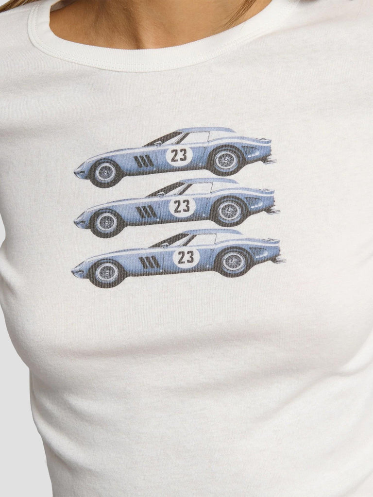 T-SHIRT MANICA LUNGA STAMPATA GRILLINO-CARS OFFWHITE SUITE BENEDICT 