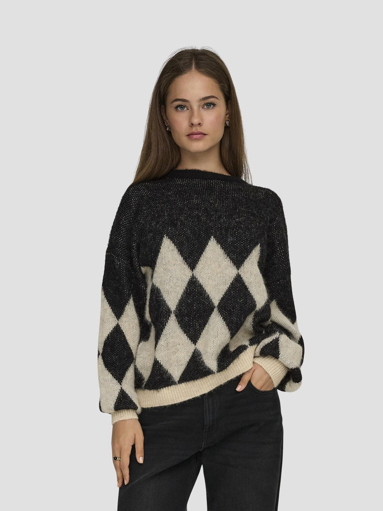 ONLNOEME LIFE LS JQ O-NECK NCA KNT 15353226 BLACK ONLY 