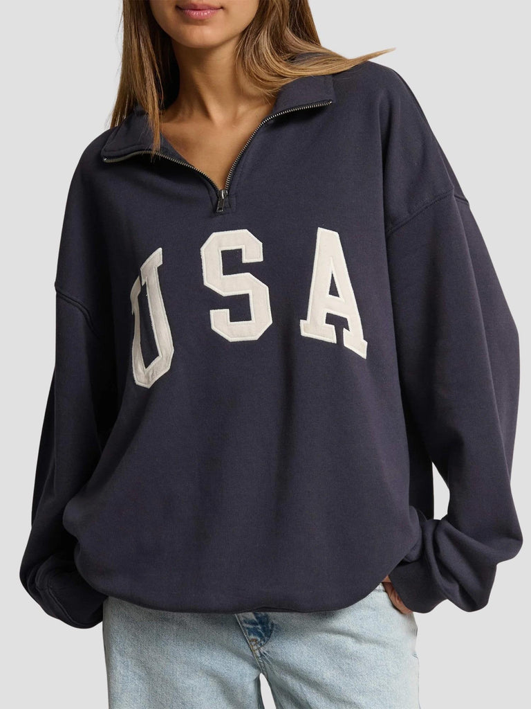FELPA OVERSIZE STAMPA KEY-USA MIDNIGHT SUITE BENEDICT 