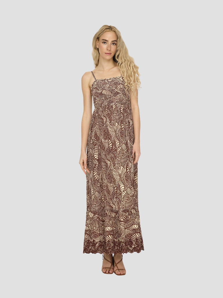 ONLLOU LIFE EMB SMOCK ANKEL DRESS PTM 15343773 SABLE ONLY 