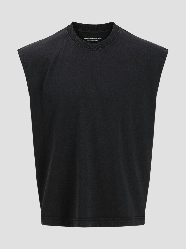 JCOINFINITY WASH CROP SL CREW NECK<BR/> 12276741 BLACK JACK&JONES 