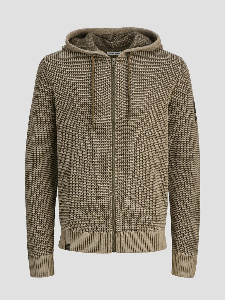 JJETHAN KNIT ZIP HOODIE 12278966 CROCKERY JACK&JONES 