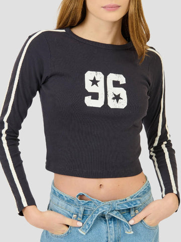 T-SHIRT STAMPATA CON RIGHE GEOLOGY-9STAR MIDNIGHT-OFFWH SUITE BENEDICT 