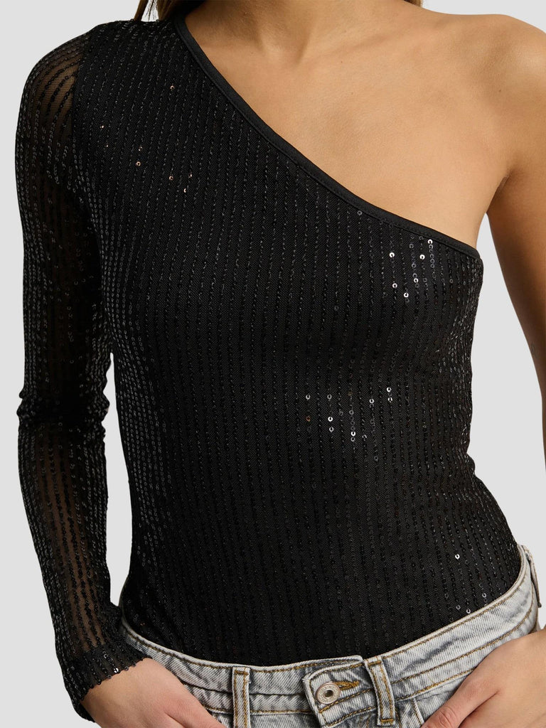 BODY MONOSPALLA IN PAILLETTES BRILLIS BLACK SUITE BENEDICT 