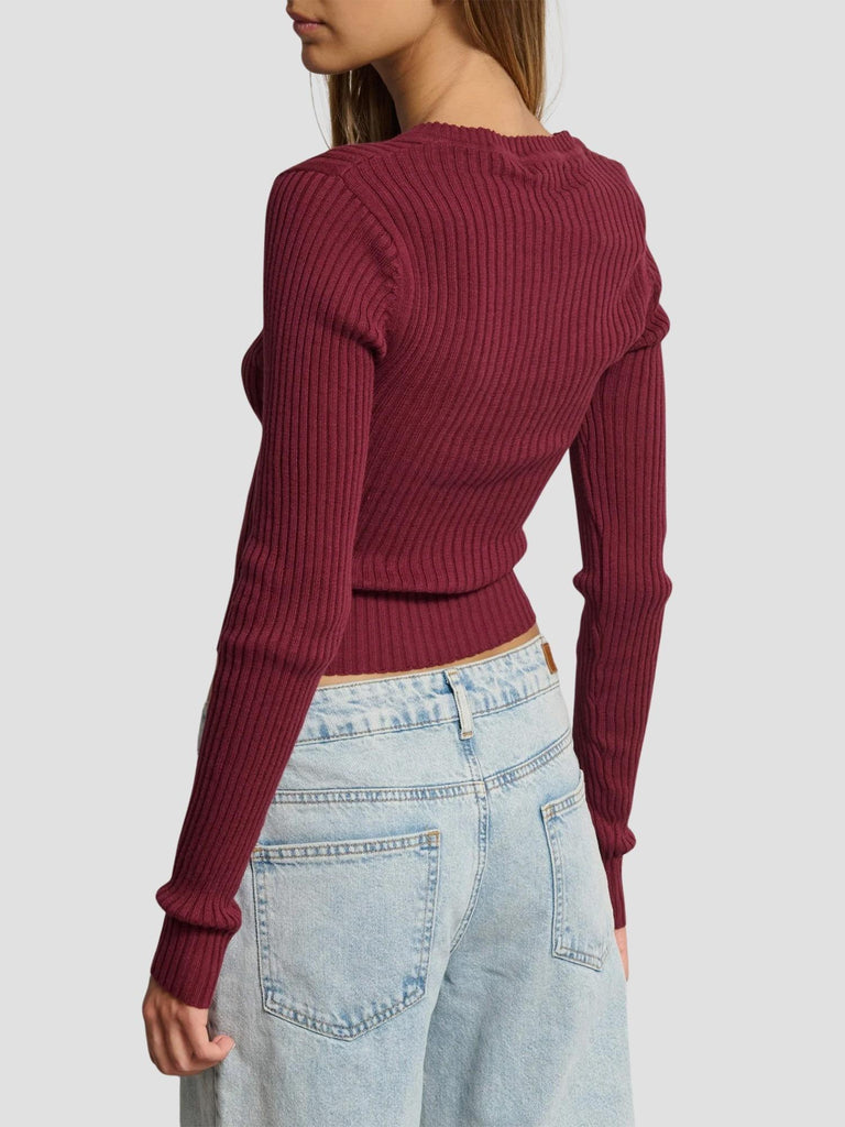 MAGLIA A COSTINE CON SCOLLO A V PISA252 BORDEAUX SUITE BENEDICT 