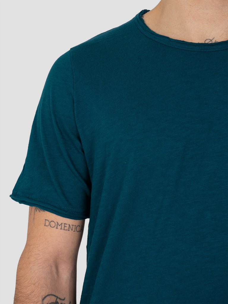 JERSEY FIAMMATA TAGLIO VIVO TSHIRT001 PETROLIO GROOVE 