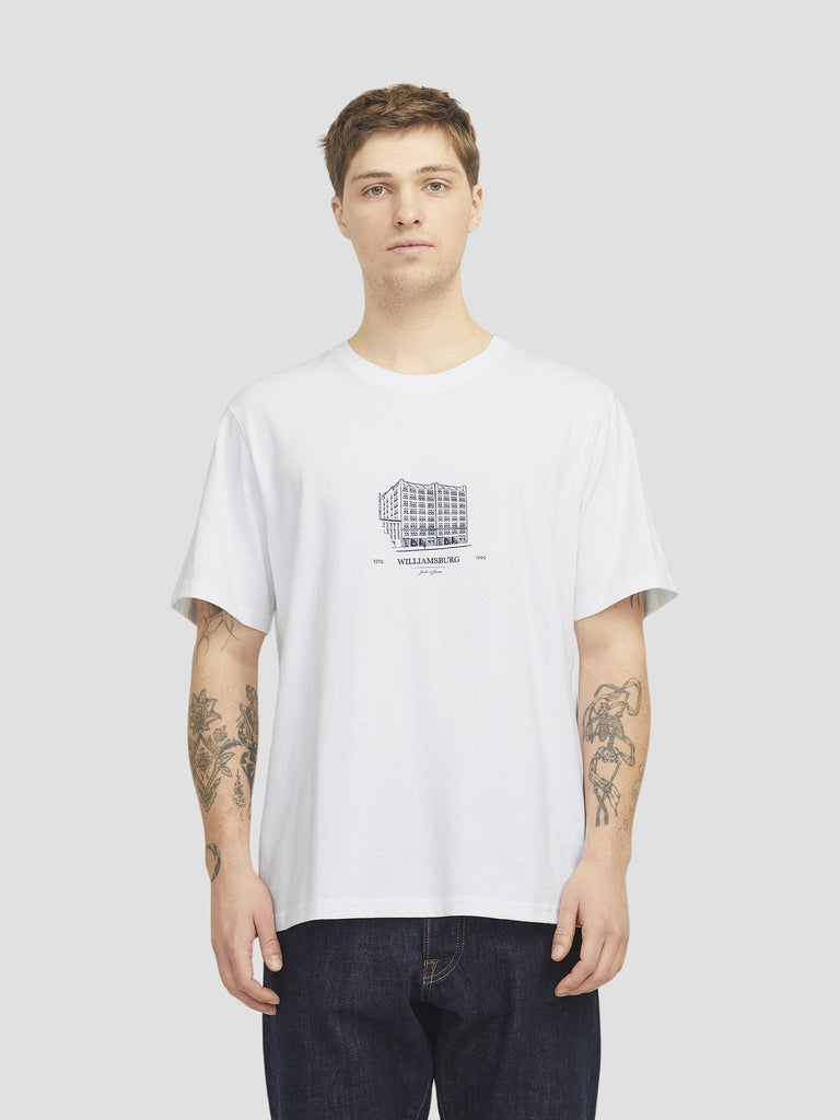 JORBOSTON GRAPHIC TEE SS CREW NECK 12273400 BRIGHT WHITE JACK&JONES 