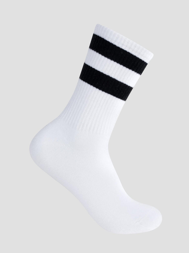 CREW SOCKS GRO1015 WHITE BLACK GROOVE 