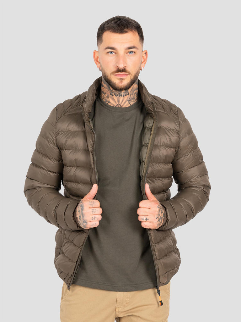 DOWNJACKET IF HOODIE FLUO ZIP DOWN1 MILITARY GREEN GROOVE 