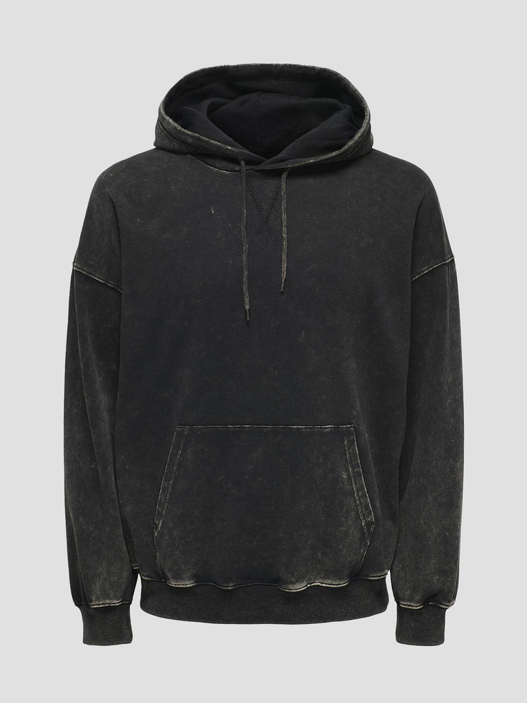 ONSDAVID WASHED VTG HOODIE SWEAT 22031917 BLACK ONLY&SONS 