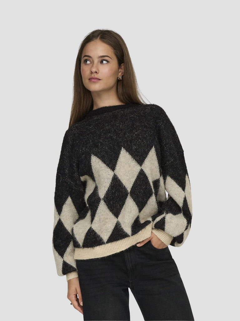 ONLNOEME LIFE LS JQ O-NECK NCA KNT 15353226 BLACK ONLY 