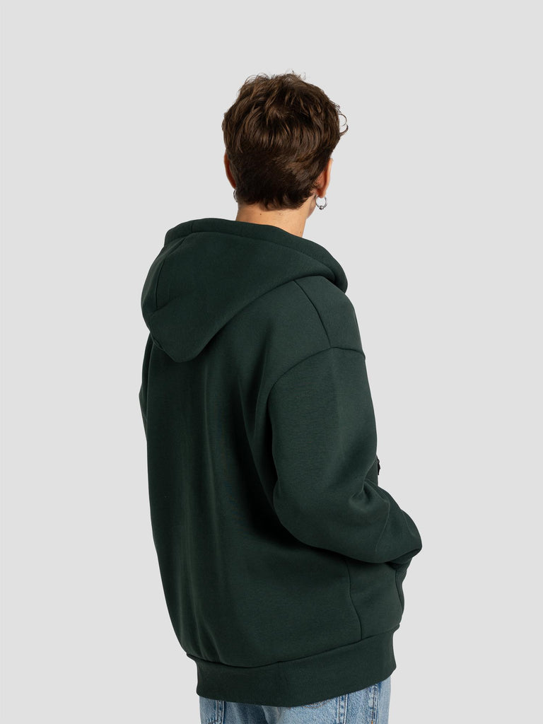 ZIP PATCH POLY HOODIE BARL351 VERDE BOSCO GROOVE 