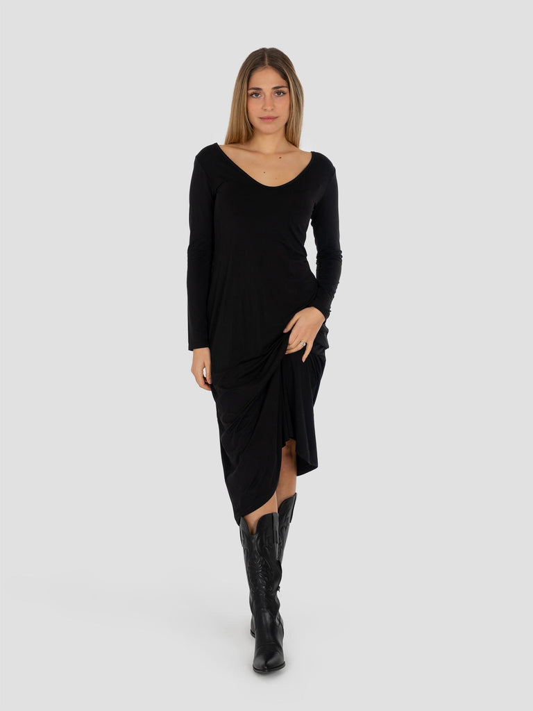 MODAL VESTITO LUNGO A8806 NERO GROOVE 
