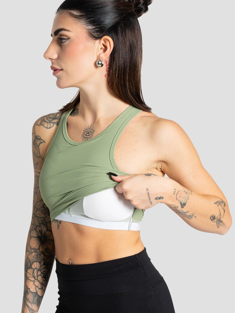 CANOTTA COSTINE IMBOTTITO TECHTOP002 VERDE GROOVE 