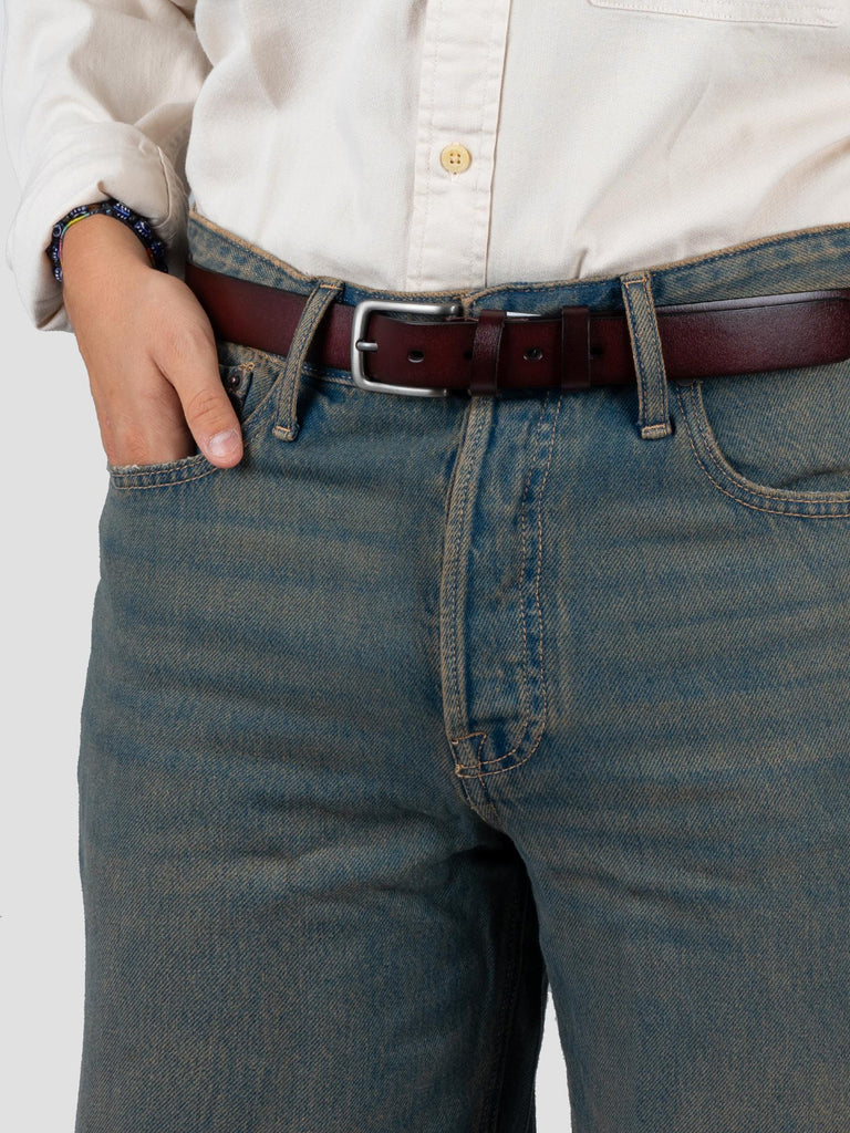 LEATHER BELT 2.8 GRO4004 COFFEE GROOVE 