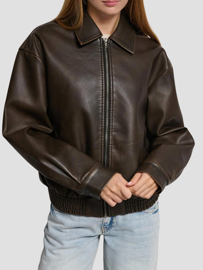 BOMBER SIMILPELLE ORAN BROWN SUITE BENEDICT 
