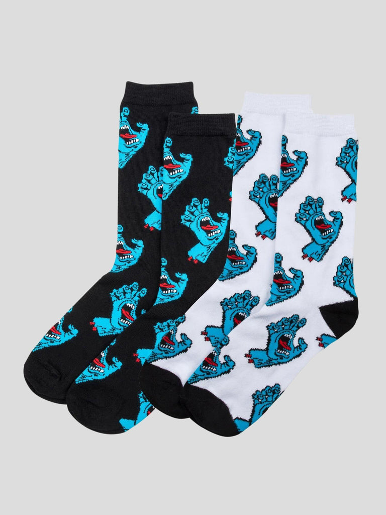 MULTI HAND SOCK 2P SCK0123 BLACK WHITE SANTA CRUZ 