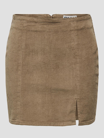 ONLLENI-GLOBAL SHORT CORD SLIT SKIRT PNT 15353633 COCOA CREME ONLY 