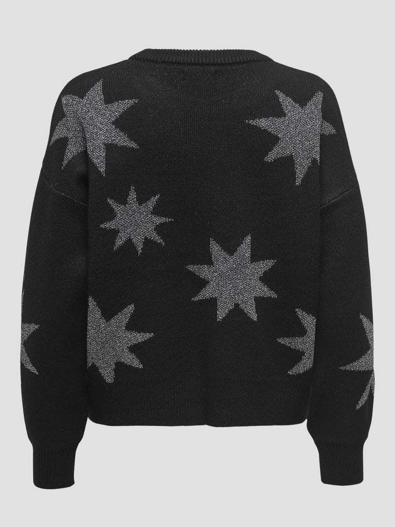 ONLROSIE LS O-NECK GLITTER KNT 15328250 BLACK ONLY 