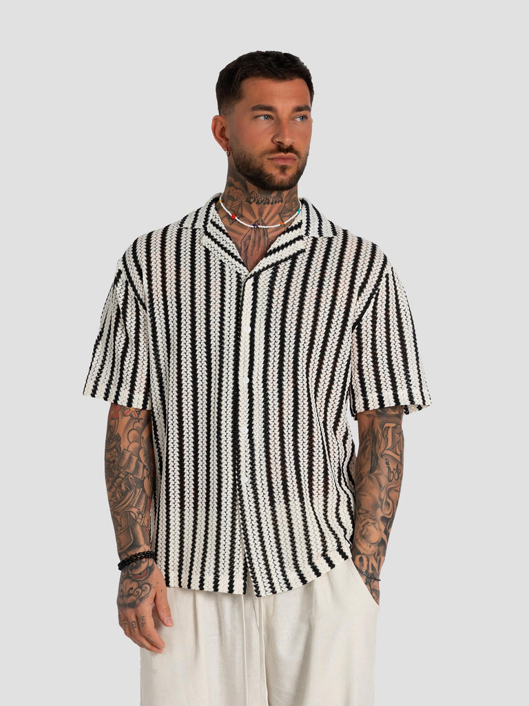 GROOVE SHIRT013WHITE BLACK