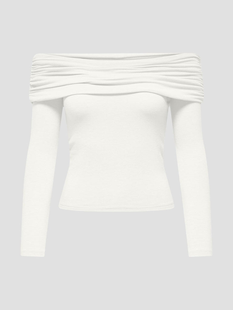 ONLGLAMOUR L/S OFF SHOULDER TOP CC JRS 15339759 CLOUD DANCER ONLY 