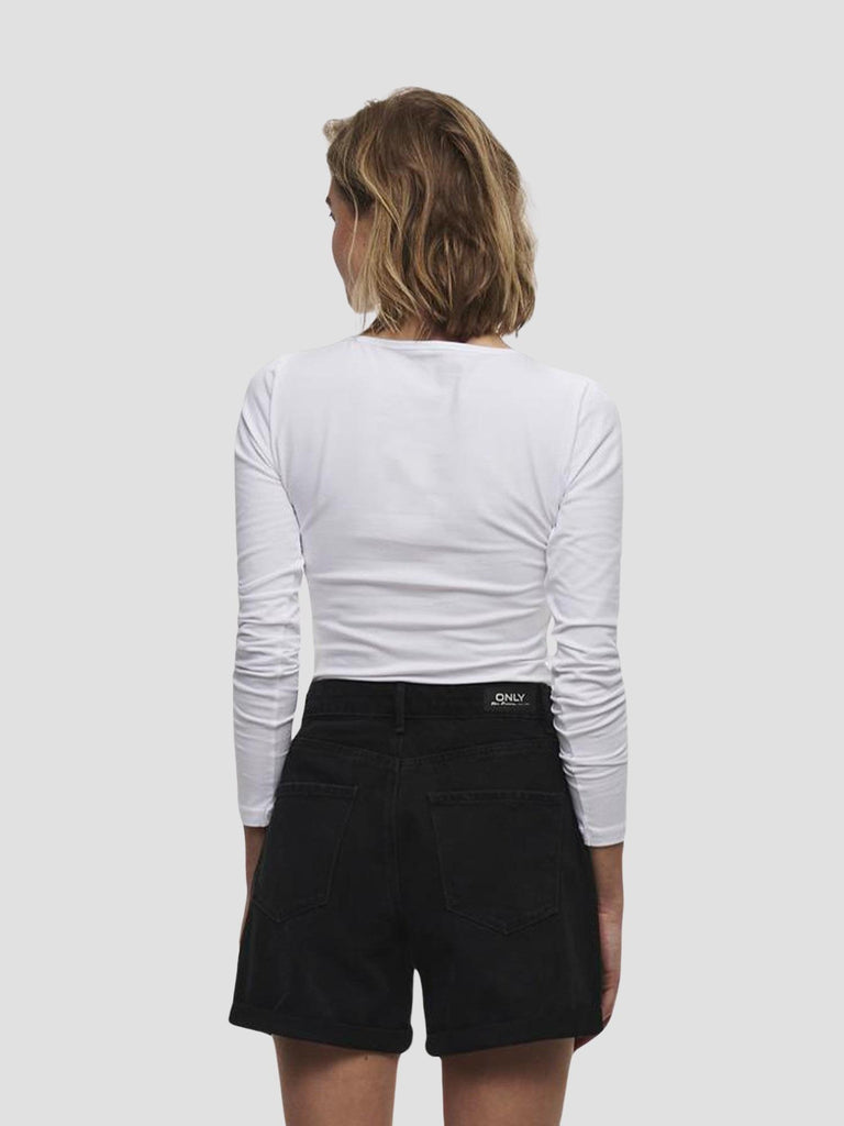 LIVE LOVE L/S O-NECK TOP NOOS JRS 15204712 WHITE ONLY 
