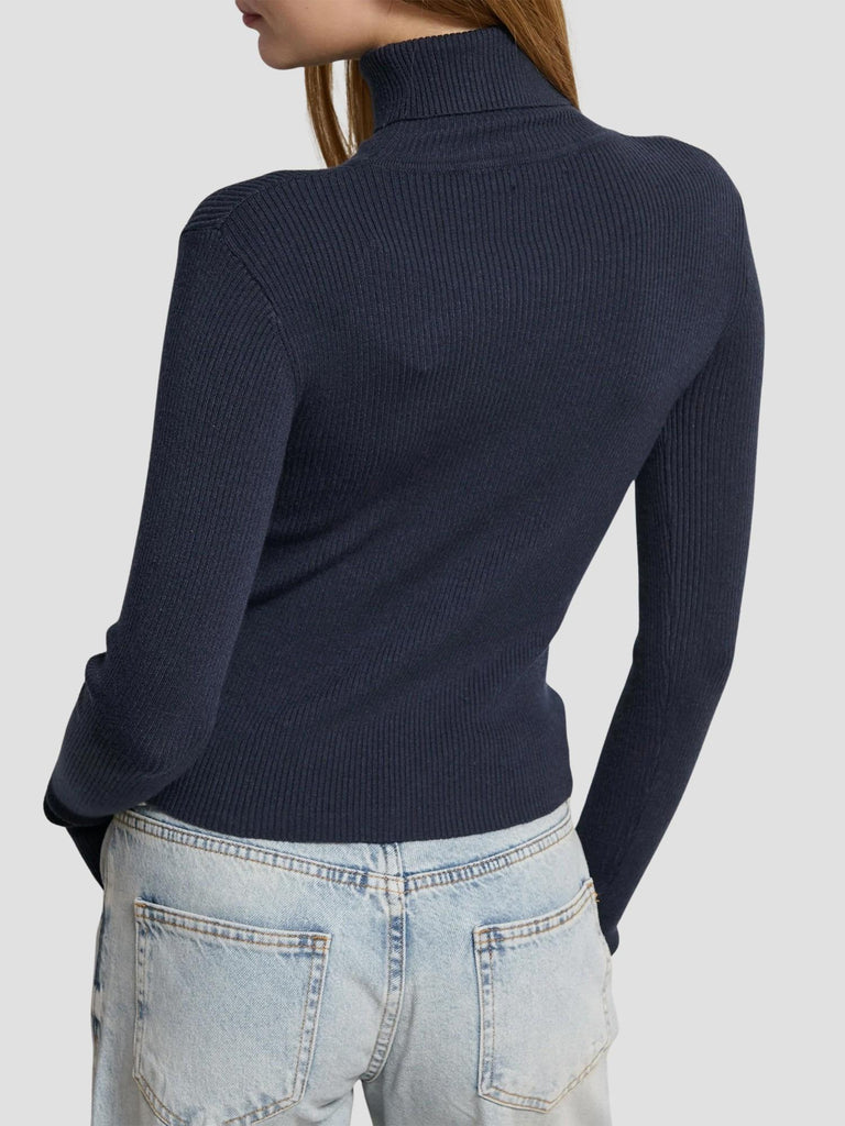 MAGLIA A COSTINE COLLO ALTO POLLICINO252 DK NAVY SUITE BENEDICT 