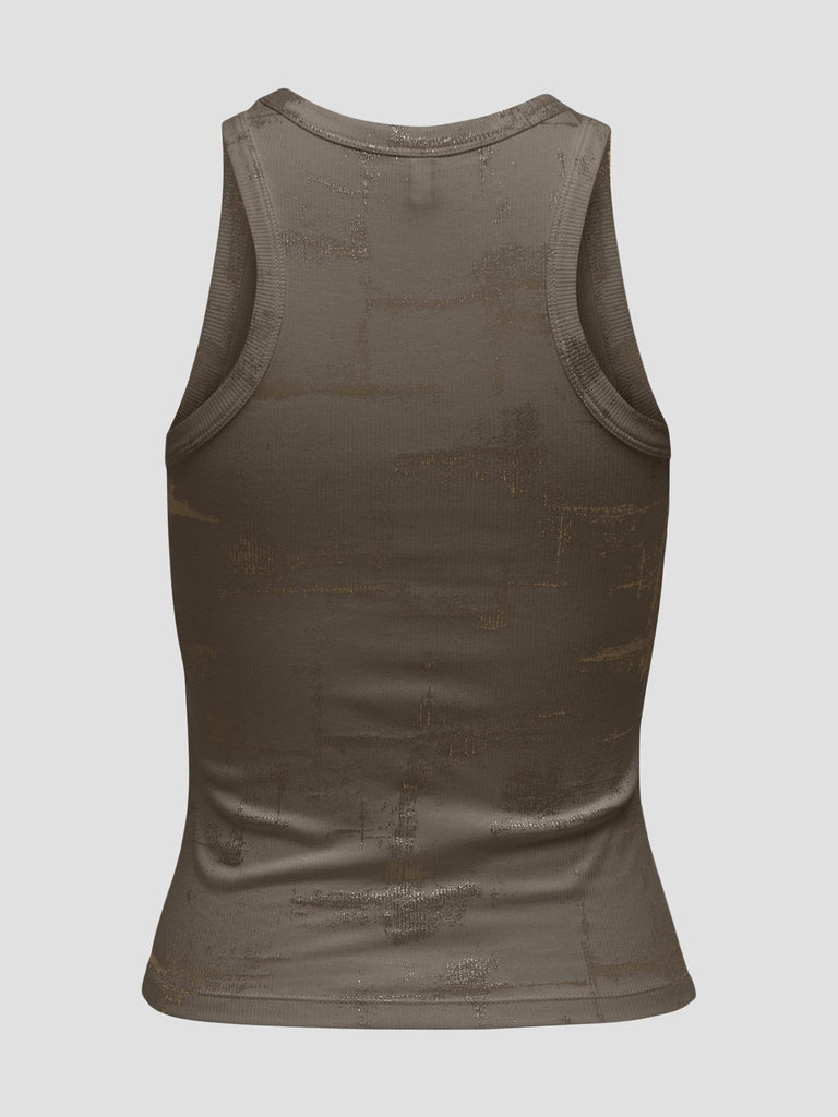 ONLISLA S/L O-NECK COATED TOP JRS 15342924 WALNUT ONLY 