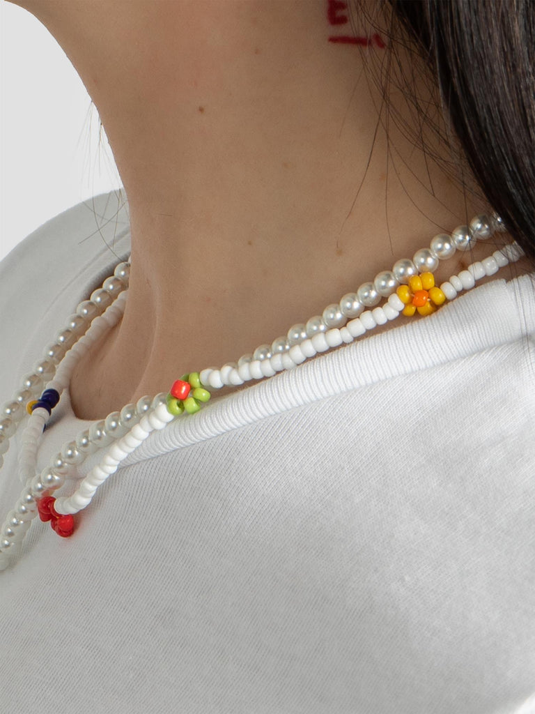 FLOWER BEAD GRO7513 WHITE MULTI GROOVE 
