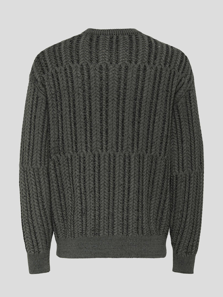 ONSFILL RLX LS CABEL CREW KNIT 22035126 CASTOR GRAY ONLY&SONS 