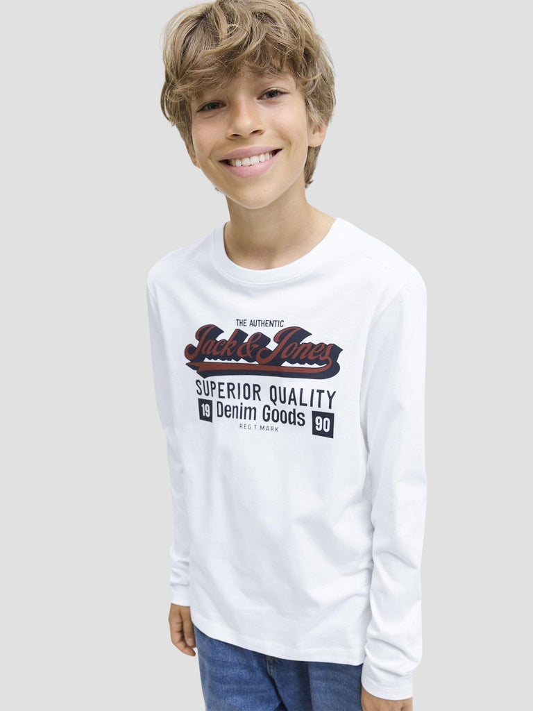 JJELOGO TEE LS O-NEC 2 COL AW25 NOOS JNR 12280078 CLOUD DANCER JACK&JONES 