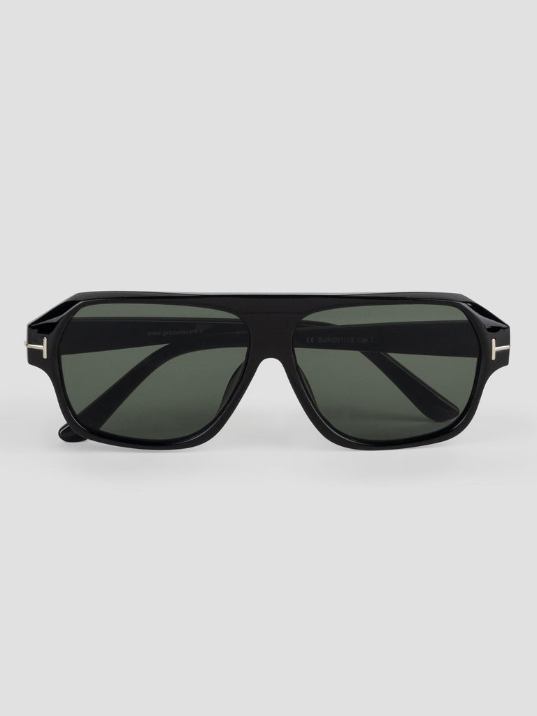AVIATOR COLORED LENSES SUN001/10 BLACK GREEN GROOVE 