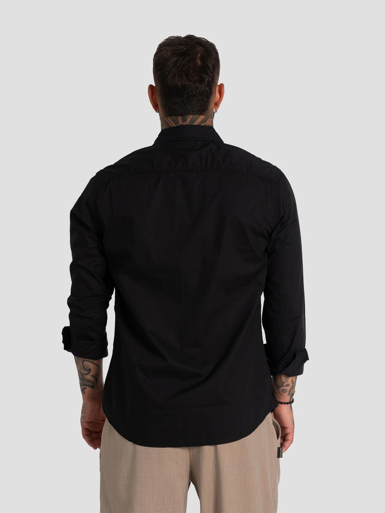 CONFORT FIT BASIC BUTTON DOWN SHIRT014 BLACK GROOVE 