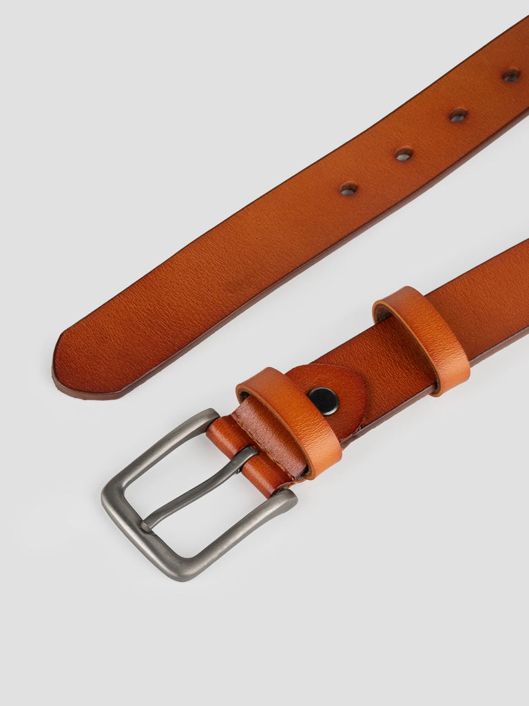 LEATHER BELT 2.8 GRO4004 LIGHT BROWN GROOVE 