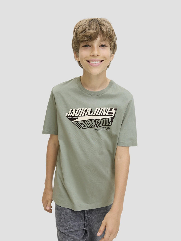 JJELOGO TEE SS ONECK 2 COL AW25 NOOS JNR 12280070 ICEBERG GREEN JACK&JONES 